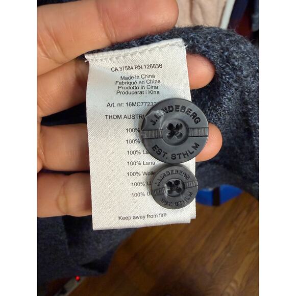 J.Lindeberg 100% Wool Four Buttoned Patch Pockets Cardigan Men’s Size XXL - Picture 4 of 12